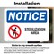 Signmission Sterilization Area Sign With Symbol, 10 in W x Rectangle, Vinyl Decal OS-2PACK-NS-D-710-L-18467 - alternate 2